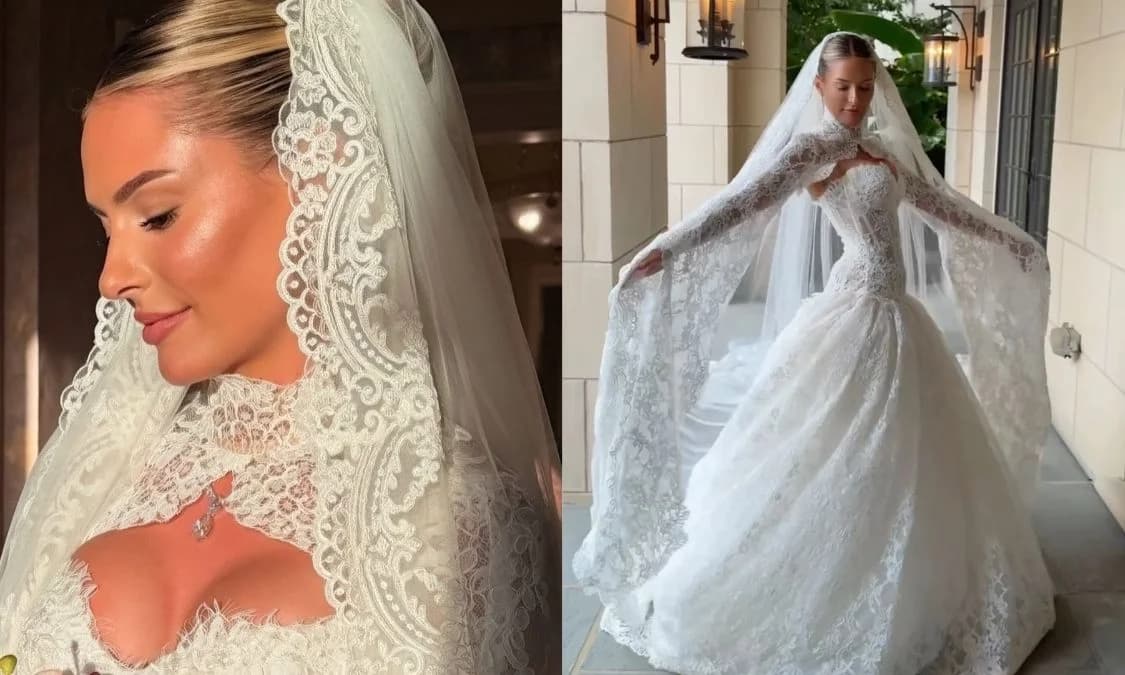 Shelby Haas’ Wedding Dress Is a Masterclass in Going Full Bride